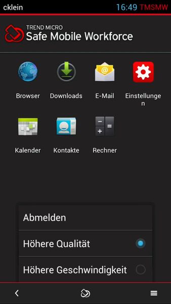 Im Betrieb haben die Benutzer der App die Option, zwischen „hoher Geschwindigkeit“ und „hoher Qualität“ zu wählen. (Bild: Götz Güttich)