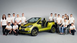 Insgesamt 22 Auszubildende haben in der vierten Auflage des Projekts „Azubi Car“ die Fahrzeugstudie Skoda Element gebaut. (Skoda)
