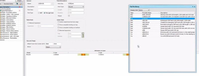  Altium Designer – Pad- und Via-Bibliotheken: Erweiterte Optionen für das Management von Pad- und Via-Stacks ermöglichen Ihnen ein einfaches Management Ihrer Pads mit einer Pad- und Via-Bibliothek. Sparen Sie wertvolle Zeit durch das Anlegen von Pad-Vorlagen, die sich einfach auf bestimmte Gruppen von Pads auf Ihrem PCB anwenden lassen. (Bild: Altium)