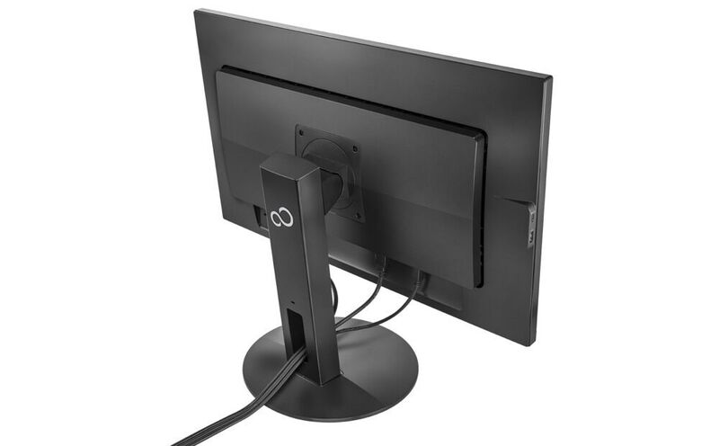 Der Monitor soll durch das eingebaute USB-C-Dock und den KVM-Switch den Kabelverhau auf dem Schreibtisch verhindern. (Fujitsu)