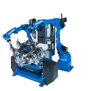 Anhand einer Error-Recovery-Anlage stellt Yaskawa einen definierten Ablauf zur Sicherstellung der Bauteilqualität beim Auftreten von Störungen während des Schweißprozesses dar.