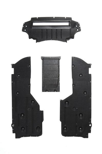 Die vier Unterbodenplatten des M3 aus verstärktem Thermoplast (LWRT) werden in zwei Werkzeugen durch Druck- und Temperatureinwirkung in ihre endgültige geometrische Form gebracht. Bild: Quadrant Plastic Composites (Archiv: Vogel Business Media)