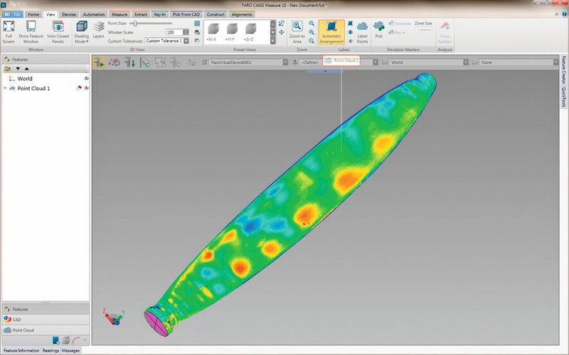 Faro erwirbt mit der Cats GmbH im Jahr 1998 CAD-basierte 3D-Messsoftware, welche es ermöglicht, CAD-Daten in die Fertigungsumgebung zu bringen.  (Faro)