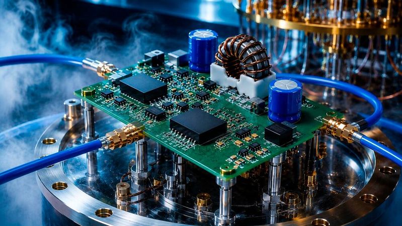Researchers from EPC, The University of Hong Kong and Virginia Tech demonstrated a fully integrated GaN boost converter operating entirely at 4 K, achieving 91.6% efficiency at 7.6 W by combining monolithic GaN power ICs, on‑chip gate drivers and cryo‑qualified passive components.(Source: ©  Maurizio Di Paolo Emilio)