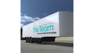 Bis zu 40% Gewichtseinsparung verspricht dieser 14 m × 2,6 m große Lkw-Trailor aus CFK (CAD-Zeichnung). Bild: Frimo (Archiv: Vogel Business Media)