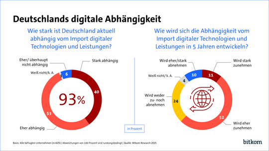 Die Abhängigkeit der deutschen Wirtschaft von digitalen Leistungen wird weiter zunehmen.(Bild:  Bitkom e.V.)