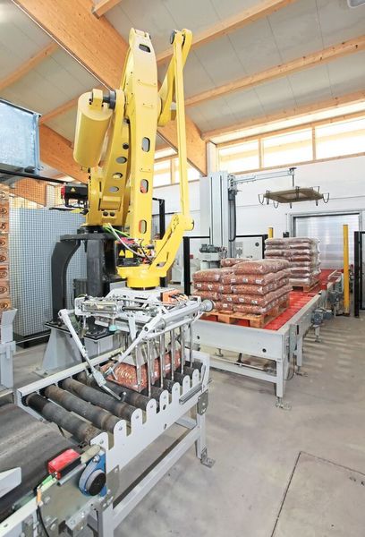Die Baureihe Beumer robotpac palettiert und depalettiert mit spezifisch entwickelten Greifsystemen unterschiedliche Packstücke. (Bild: Beumer Group GmbH & Co. KG)