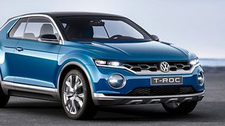 Der Volkswagen T-Roc ist eine SUV-Studie im Golf-Format die einen Ausblick auf eine mögliche SUV-Baureihe gibt. Der Automobilhersteller präsentierte das Konzeptfahrzeug auf dem Automobilsalon in Genf. (Foto: Volkswagen)