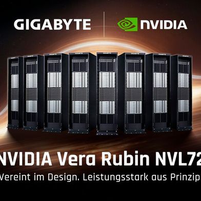 Der Nvidia Vera Rubin NVL72: Vereint im Design. Leistungsstark aus Prinzip. (Bild: Gigabyte)