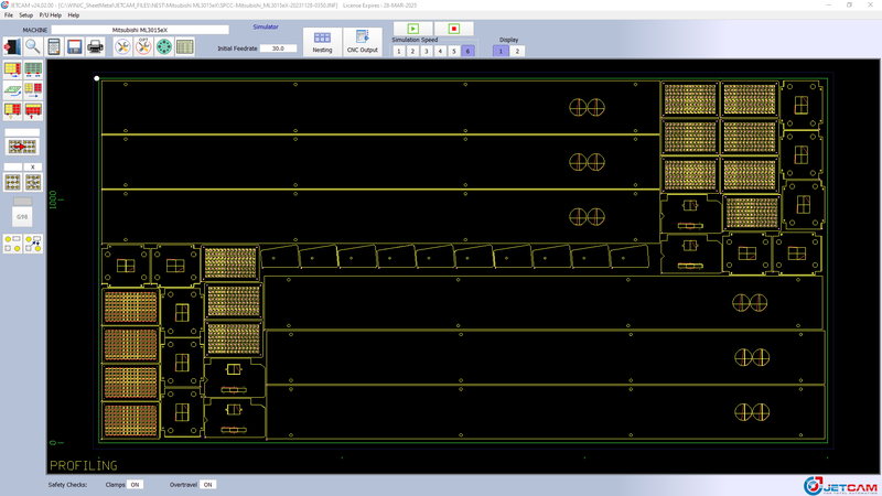 Nesting-Simulator für die Blechbearbeitung. (Bild:  Jetcam)