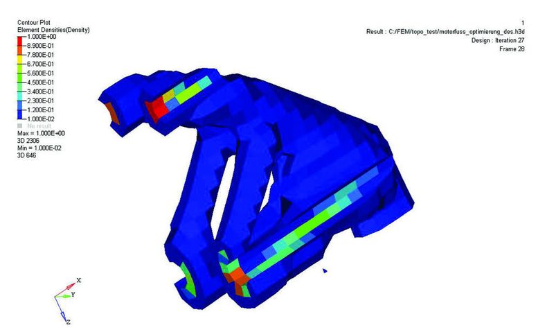 Ergebnis der OptiStruct Topologieoptimierung. (Archiv: Vogel Business Media)