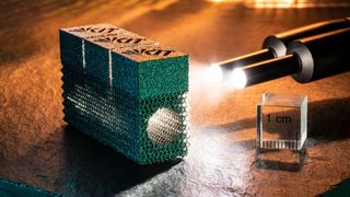 Bauteil aus Wolfram, hergestellt im 3D-Druck mit dem Verfahren des Elektronenstrahlschmelzens  (Markus Breig, KIT)