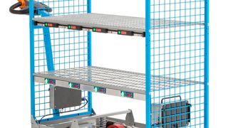 Der neue Kommissionierwagen KT3 „drive“ mit Sonderausstattung. (Bild: Wanzl)