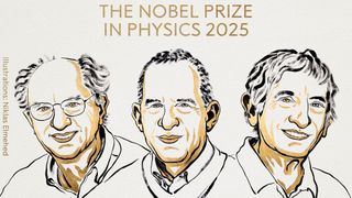 John Clarke, Michel H. Devoret und John M. Martinis erhalten den Nobelpreis für Physik. (Bild: Illustrations: Niklas Elmehed, Nobel Prize Outreach 2023)