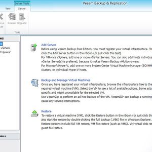 Abbildung 1: Um Veeam Backup zu nutzen laden Administratoren das Produkt herunter und installieren es auf einem Server im Netzwerk. Dabei muss es sich um keinen Hyper-V- oder vSphere-Host handeln. Der Server braucht aber Zugriff auf einen Microsoft SQL-Server; hier reicht auch die kostenlose Express-Edition. Nach der Installation steht die Verwaltungsfläche zur Verfügung.