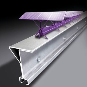 Ein mit Tox-gefügtes Stahlblechprofil von Welser Profile für Unterkonstruktionen von Solarsystemen und Photovoltaikanlagen.