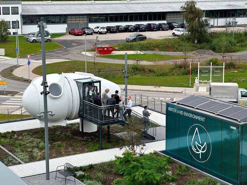 Windkraftgondel: Das Thema Windenergie wird exemplarisch durch eine begehbare (echte) Windgondel vermittelt.  (Bild: Kristin Rinortner)