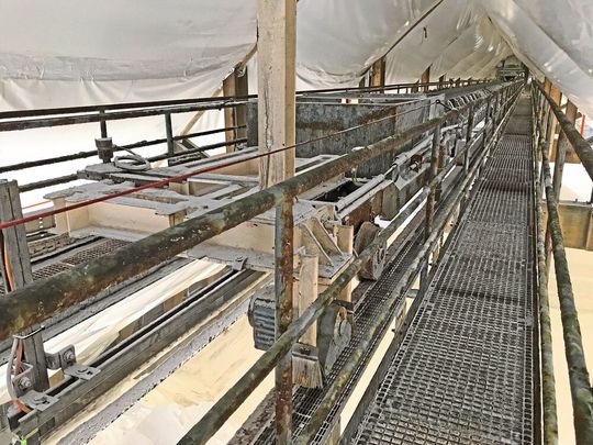 70 Meter Fahrweg in luftiger Höhe: Der optimierte Bandabsetzer arbeitet in über 20 Metern Höhe. 70 Meter Fahrweg in luftiger Höhe: Der optimierte Bandabsetzer arbeitet in über 20 Metern Höhe.