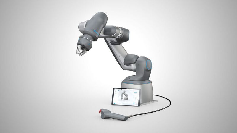 Platz 6: Festo präsentiert ersten pneumatischen Cobot – der Festo-Cobot ist leicht zu bedienen, kommt ohne Schutzzaun aus und soll preislich attraktiv sein. (Bild: Festo)