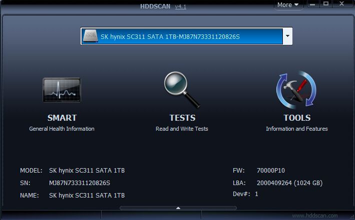HDDScan Festplatten und SSDs überprüfen Bild 1 / 6