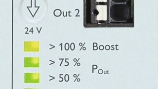 Bild 3: Die LED-Balkenanzeige informiert zu jedem Zeitpunkt über die aktuelle Ausgangsleistung der Stromversorgung. (Bild: Phoenix Contact)