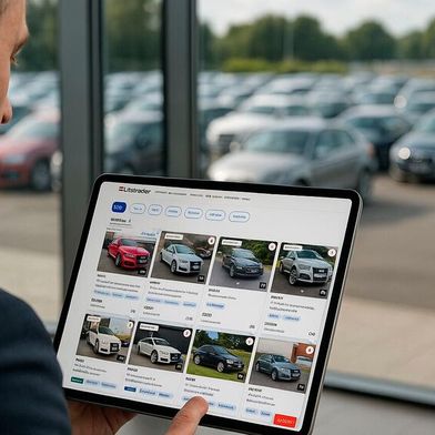 Zahlreiche Händler in Großbritannien sind am Mittwoch (12. November 2025) offenbar dem Aufruf gefolgt und haben ihre Verträge bei der Fahrzeugbörse Auto Trader gekündigt oder diese heruntergestuft. Ärger entzündet sich an einer neuen Funktion der Plattform. (Bild: Dall-E / KI-generiert)