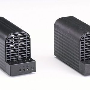 Links das Original-Schaltschrank-Heizgerät von der Stego-Holding GmbH, rechts das Plagiat aus China.