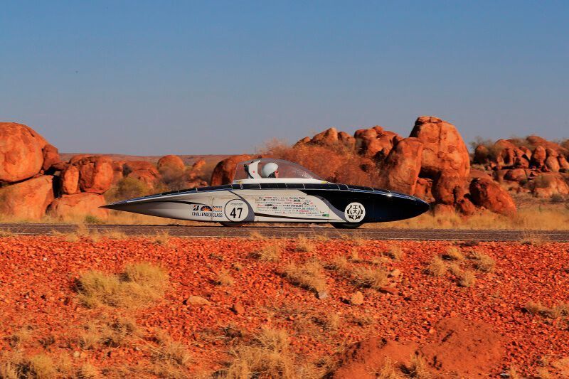 The Japanese Nitech Solar Racing Team participated in the race with their car Horizon Ace. (World Solar Challenge)