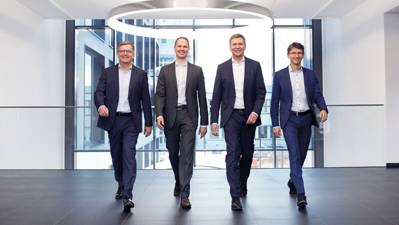 Der Vorstand der Lapp Holding SE (von links): Jan Ciliax, Matthias Lapp, Georg Stawowy und Christoph Hiller.