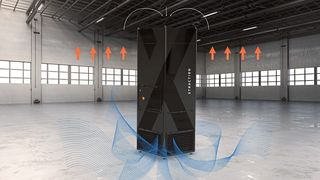 Mit einer Motorleistung von 4,3 kW erreicht der Filterturm Flow X einen Luftvolumenstrom von 12.500 m3/h, womit bis zu 99,8 % aller Schadstoffe aus der Luft gefiltert werden.  (Bild: Xtraction)