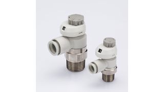 Kontrollierter Durchfluss: Die Drosselrückschlagventile der neuen Serie AS-FS von SMC Pneumatik verfügen über ein Anzeigefenster mit Ziffern, damit der Anwender den Durchfluss anhand von Zahlenwerten überprüfen kann. (Bild: SMC Pneumatik)