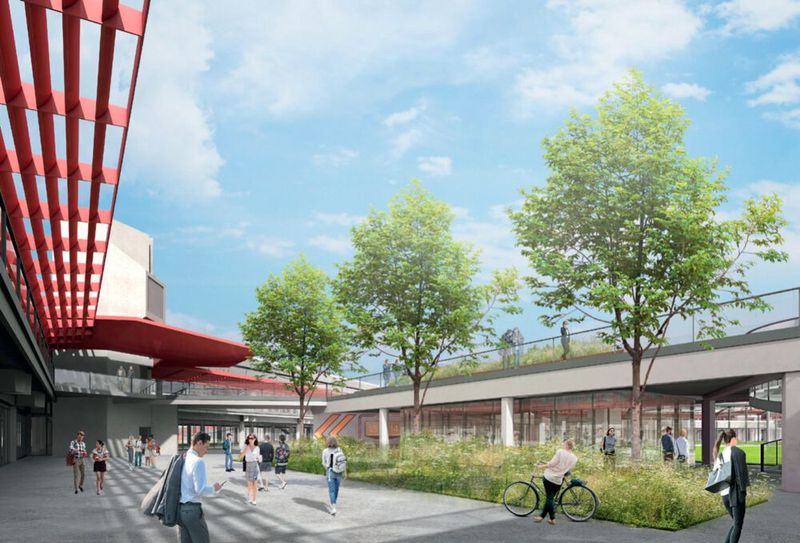 Abbildung 3: Blick in den künftigen Forschungs- und Industriepark „Urban Tech Republic (UTR)“ , zu dem auch ein Kompetenzzentrum für urbane Daten gehören soll, der „FUTR HUB“.  (Bild: © agn Architekten )