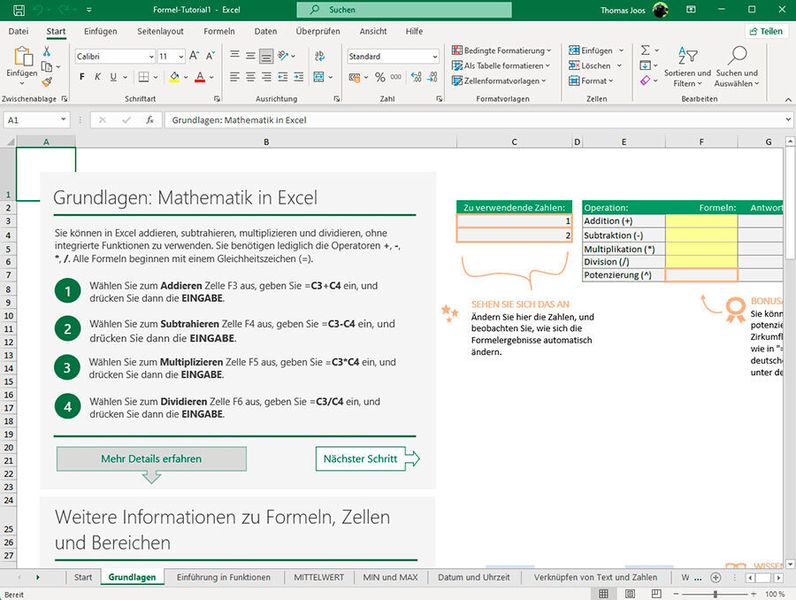 Die neue Oberfläche von Excel 2021. (Joos)