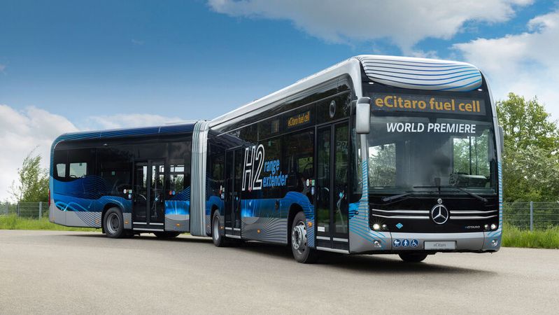 Mercedes bringt den „E-Citaro Fuel Cell“ mit 350 Kilometern Reichweite auf den Markt.(Bild:  Daimler Truck)