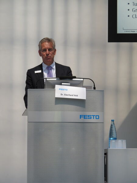 Der Vorstandsvorsitzende von Festo, Dr. Eberhard Veit, beschäftigte sich in seinem Vortrag mit dem Thema 