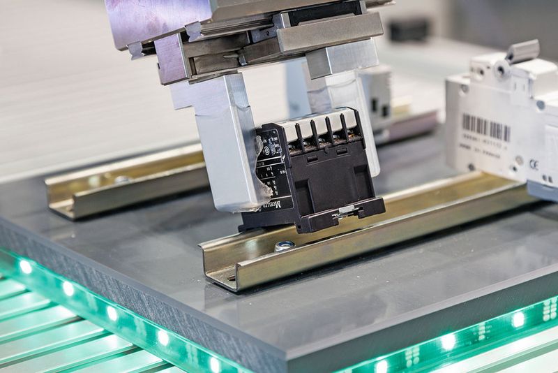 Bild 2: Mit der Software für kraftgeregelte Montage können komplexe Vorgänge wie das Montieren von Schaltschränken automatisiert werden. (Bild. Fraunhofer-IPA/Rainer Bez)