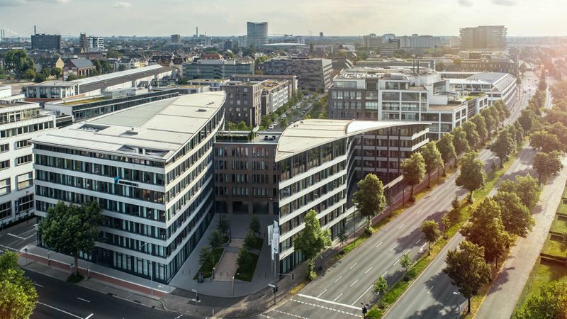Rheinmetall hat einen Käufer für die Division Power Systems gefunden. Im Bild: Der Firmensitz des Unternehmens in Düsseldorf.(Bild:  Rheinmetall)