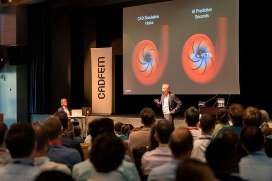 Top-Thema der CADFEM Conference: Die Implementierung und der praktische Nutzen von Künstlicher Intelligenz in Simulation und Digital Engineering.(Bild:  CADFEM)