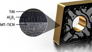 The Walter Tigertec Gold grades: The indexable inserts are sure to be of particular interest to mass producers in the automotive, energy and general mechanical engineering sectors, where the inserts significantly reduce the cost per component. (Walter Tools )