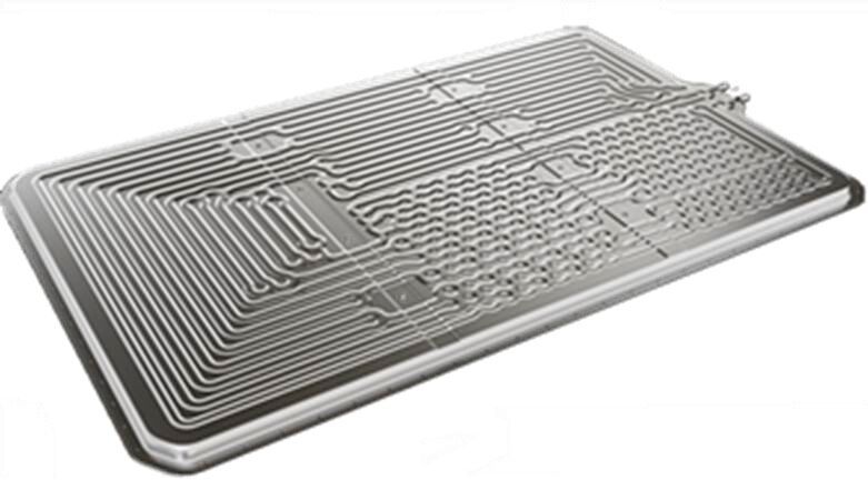 Thanks to Rollbonden, the Mubea cold plate is said to be ten percent lighter and cheaper than competitor concepts.(Image: Mubea)