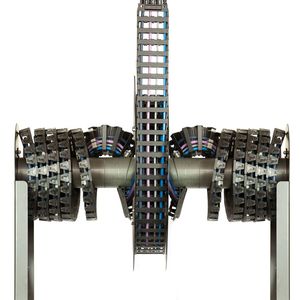 Wird Raum für mehr Leitungen benötigt, als in der einfache Ausführung Platz finden, kann das Twisterband auch beidseitig Leitungen an die Kettentrommel heranführen.