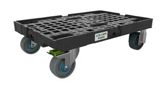 Sowohl mit Standardkarton-Displays als auch mit dem Loopos-Mehrwegsystem kompatibel: der neue Smart Dolly im Viertelpaletten-Grundmaß. (Bild: HB RTS)