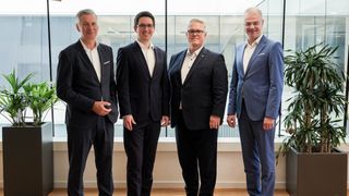 Neues WZL-Direktorium (v.l.n.r.): Prof. Robert Schmitt, Prof. Michael Riesener, Prof. Wolfgang Boos und Prof. Christian Brecher. (Bild: WZL)