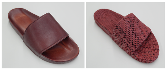 Mit der neuen Gitterstrukturfunktion können Anwender 3D-Drucke mit einem weichen bzw. gepolsterten Effekt erstellen – ideal für realistische Modelle von Schuhen und anderen weichen Gegenständen.(Bild:  Mimaki)