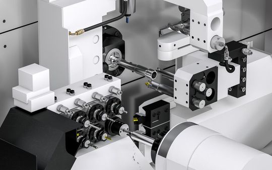 Visitors were able to see live cutting demonstrations on a Star SP23, showcasing how Solidcam drives high performance machining on advanced Sliding Head (Swiss-Type) technology.(Source:  Solidcam)