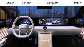 Das Cockpit-Displaysystem der Krämer Automotive Systems zeigt fahrrelevante Informationen, Infotainment- und Fahrzeugfunktionen. (Bild: Krämer Automotive)