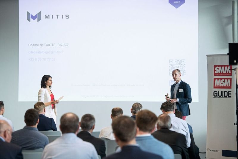 Cosme de Castelbajac, de l'entreprise Mitis, présentait le diagnostic vibratoire des broches lors de la deuxième journée du Congrès MSM. (Source : Thomas Entzeroth)