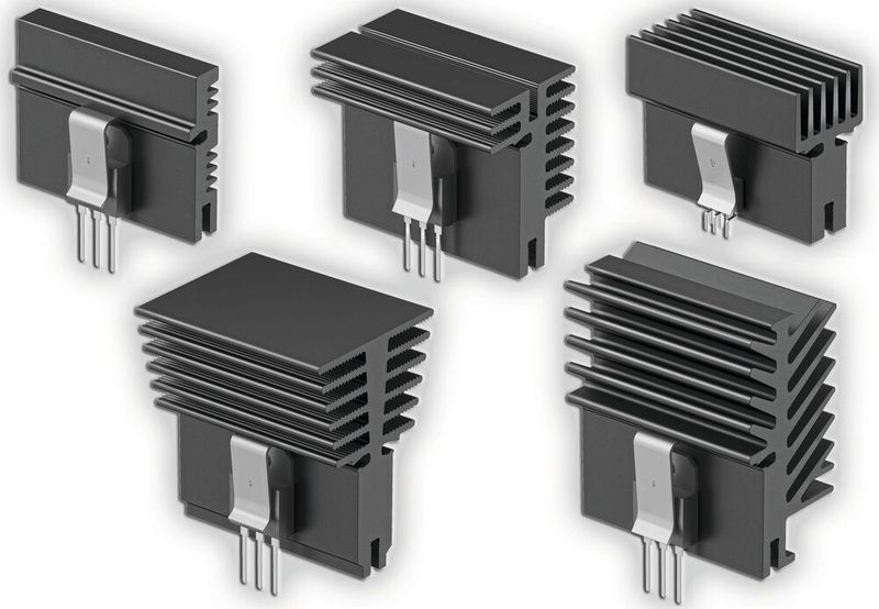 Bild 4:  Einrasttransistorhaltefedern gewährleisten eine schnelle, einfache und sichere Montage des zu entwärmenden Bauteils auf dem Kühlkörper. (Bild: Fischer Elektronik GmbH & Co. KG)