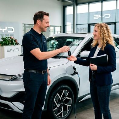 In Deutschland werden, seit wieder eine Prämie gewährt wird, Elektroautos zu Hauf gekauft. Doch davon haben laut Experten die deutschen Stromer-Hersteller nicht so viel, wie die chinesischen ... (Bild: KI-generiert)
