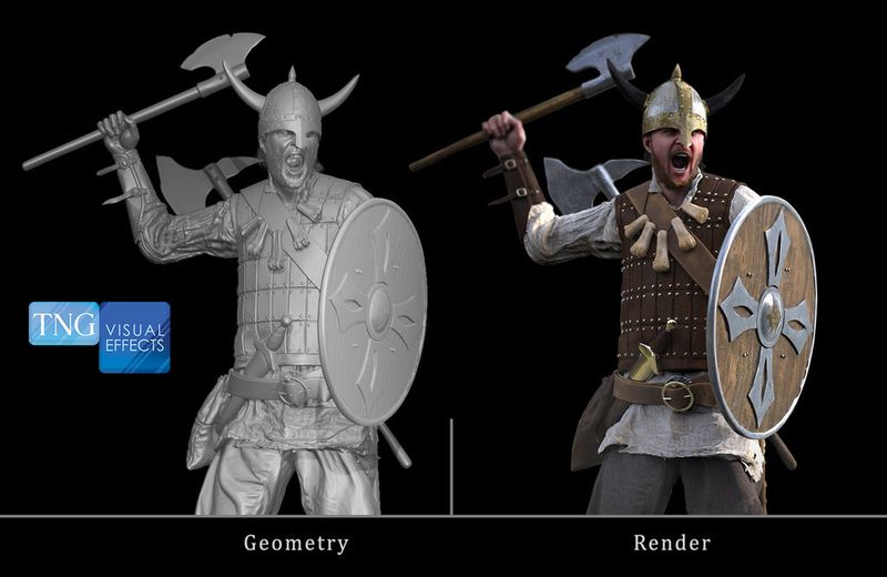 Nach der Fertigstellung des Modells werden die Normal- und Displacement-Maps generiert, damit sich das 3-D-Modell später aus verschiedenen Blickwinkeln betrachten lässt. (TNG)